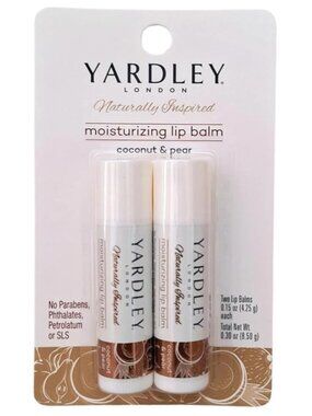 Yardley London Moisturizing Lip Balm Coconut & Pear Pack Of 2 Paraben-Free